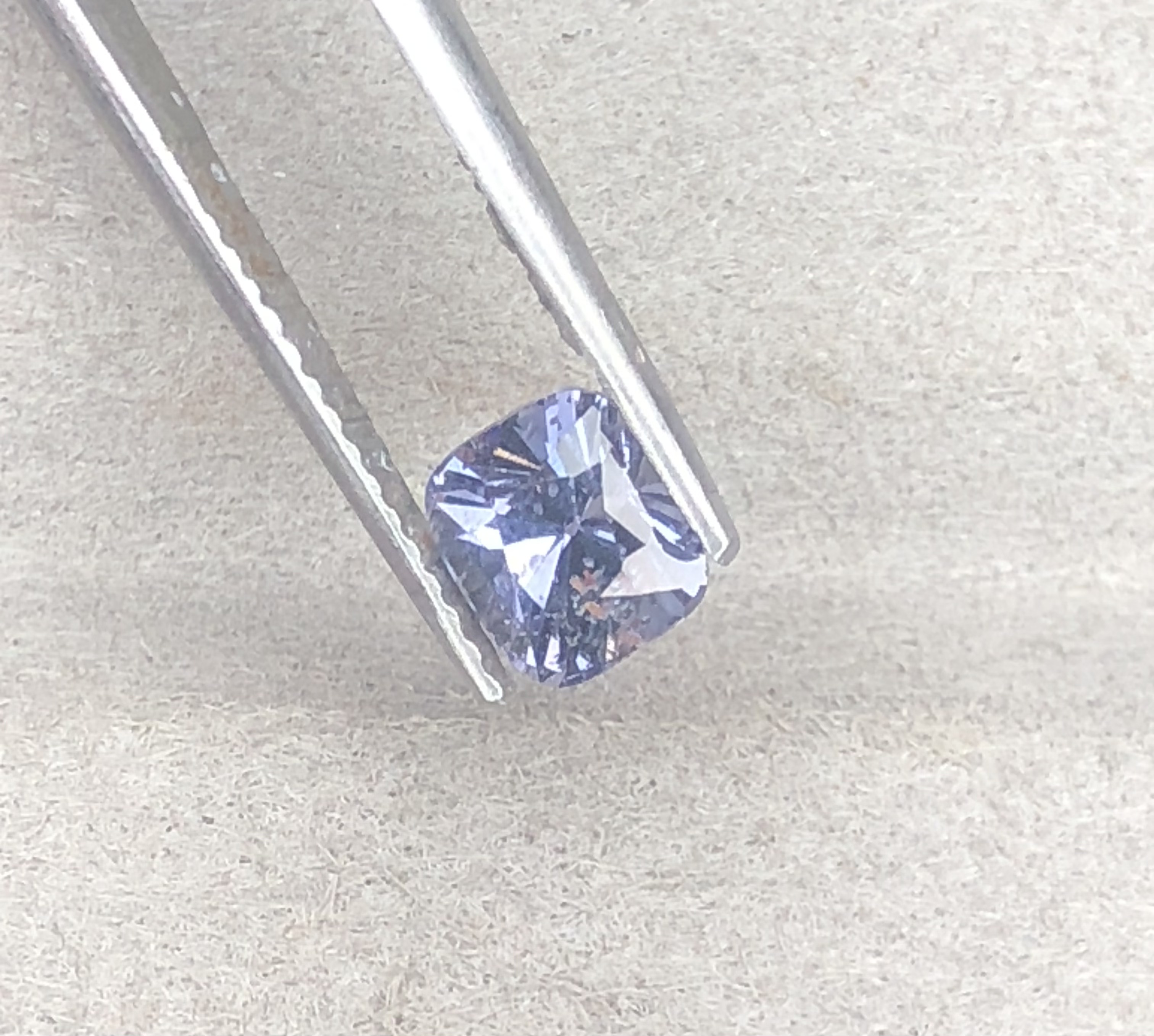Natural 1.00 Carat Grey Spinel Gemstone – Eye Clean Cushion Cut with Soft Blue-Grey Hue, Untreated and Ready for Fine Jewelry Setting in White Gold Ring, Pendant or Bracelet view 2
