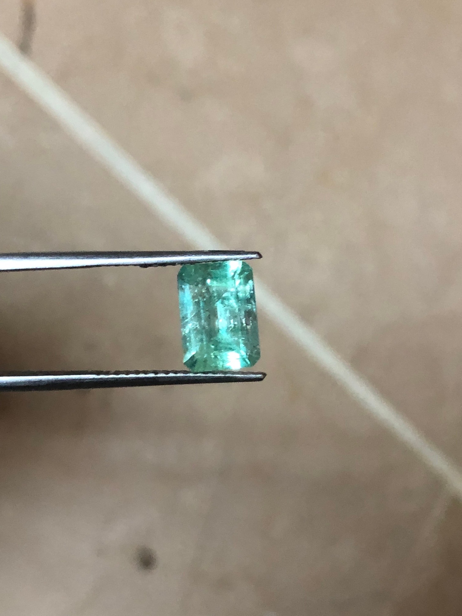 Natural Panjsher Emerald light Green Color 1.75 Caret Emerald Cut