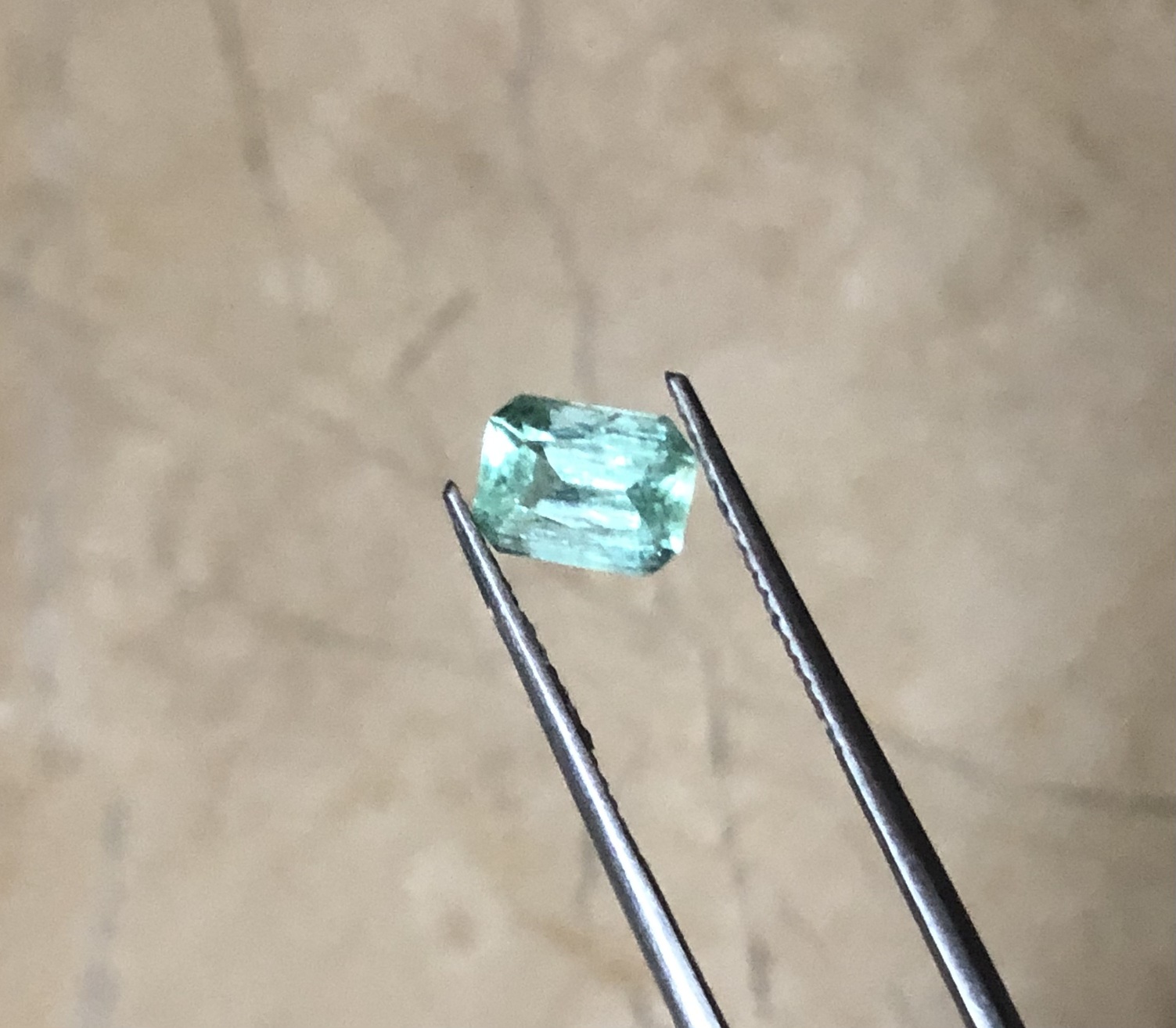Natural Panjsher Emerald 1.35 ct light green color