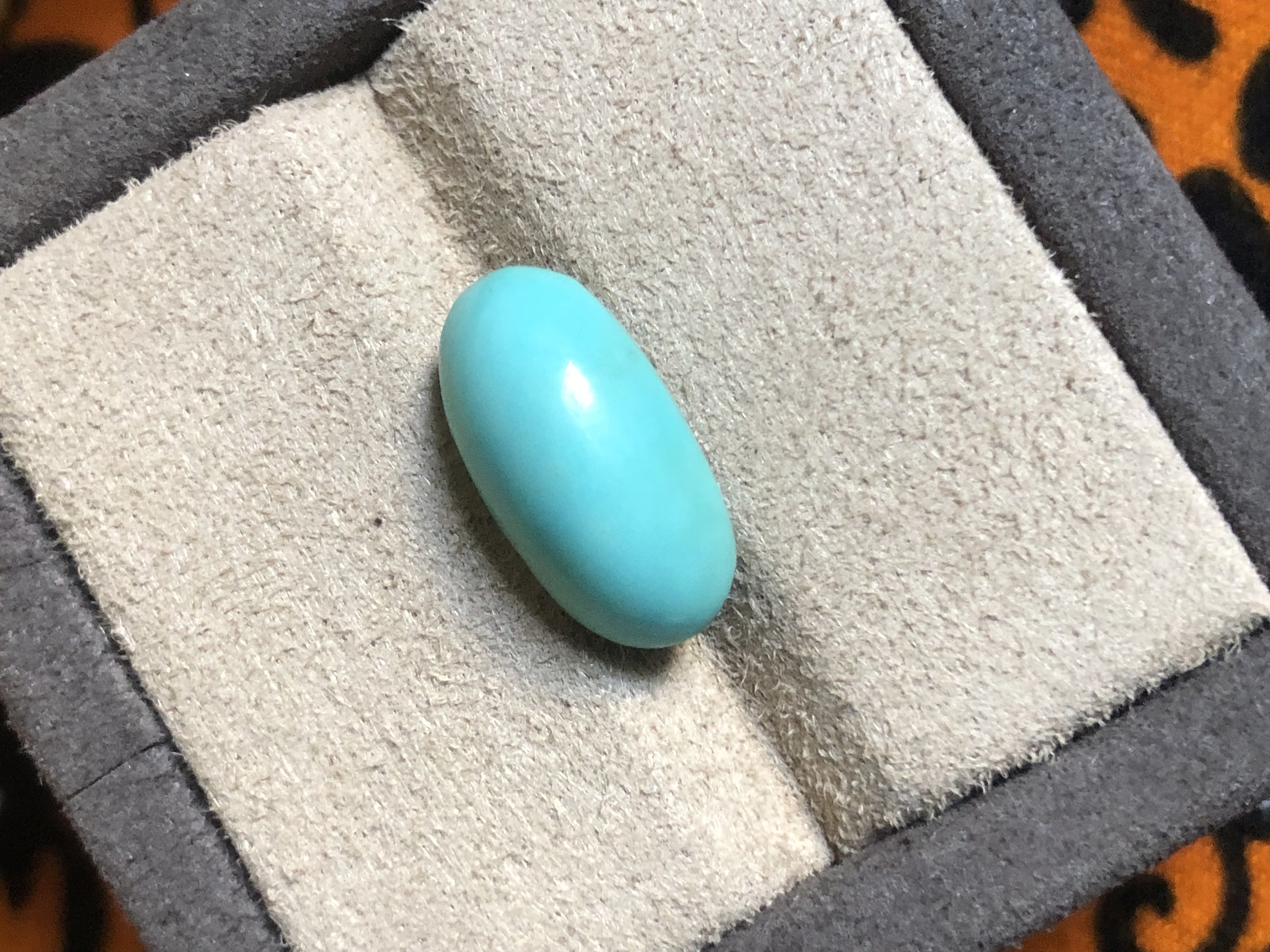Natural Turquoise 7.50 Carat Gemstone – Soft Blue Green Stone view 2