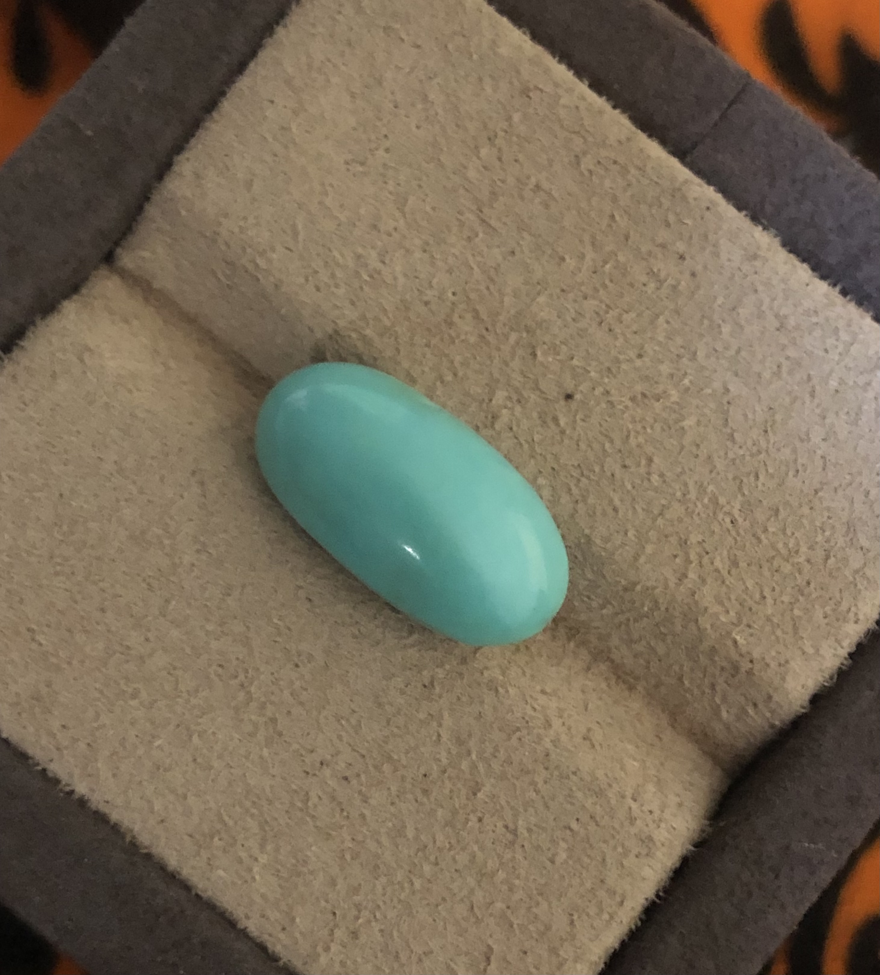 Natural Turquoise 7.50 Carat Gemstone – Soft Blue Green Stone view 3