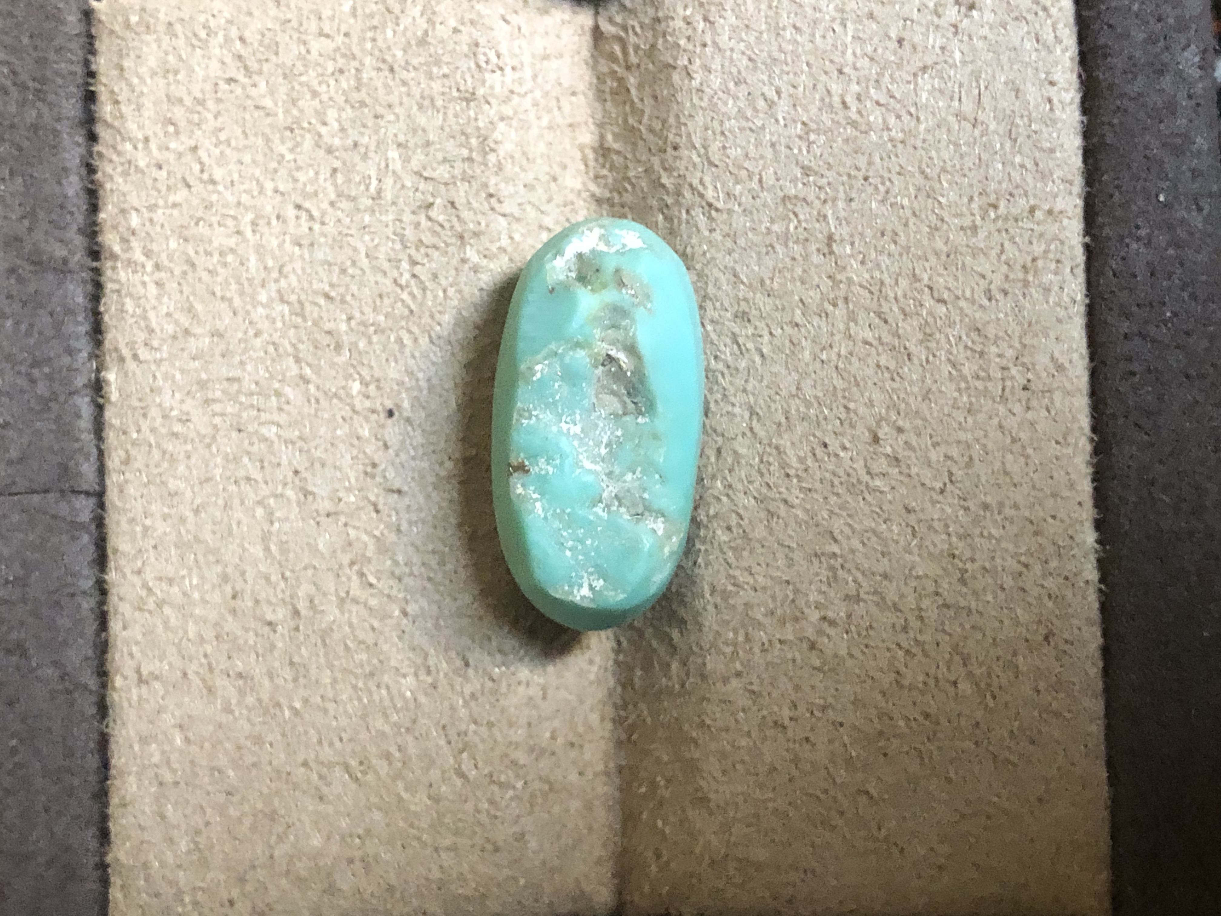 Natural Turquoise 7.50 Carat Gemstone – Soft Blue Green Stone view 4